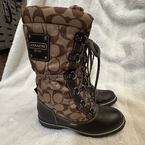 Coach Shaine Woman’s Brown Patterned Boots